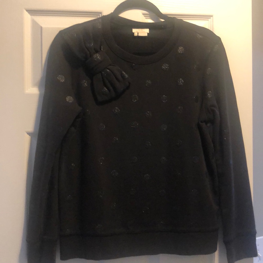 Kate Spade - Black Glitter Bow Sweatshirt